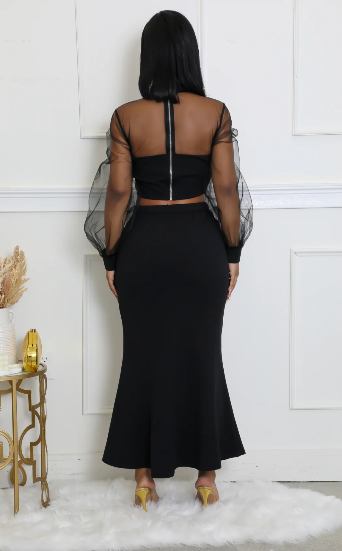 ECLIPSE ENSEMBLE SKIRT SET - BLACK