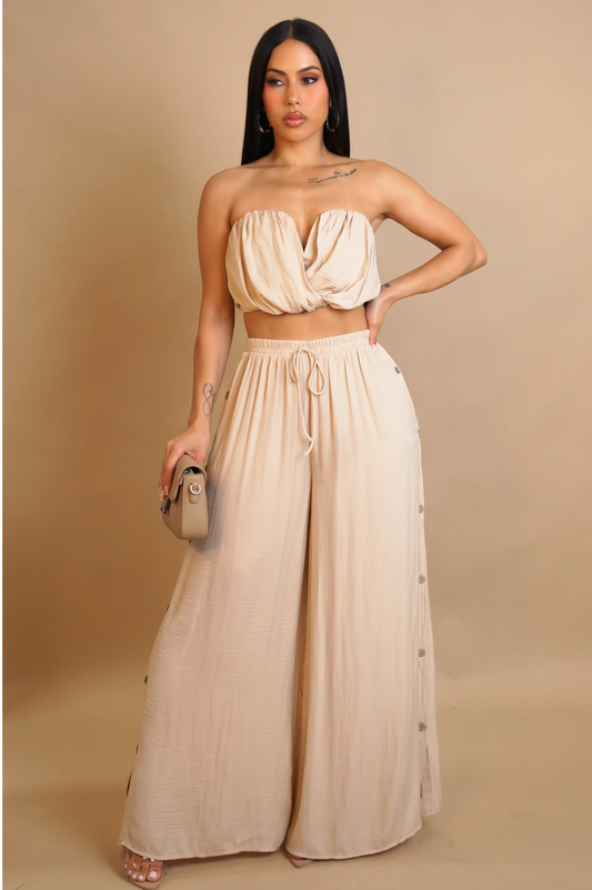 LATE NIGHT PANT SET - BEIGE