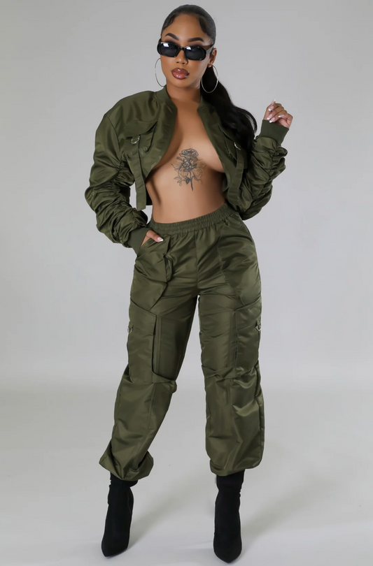 ITZAYANA PANT SET - OLIVE