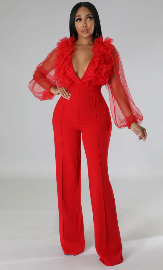 BROOKE BABE JUMPSUIT - RED