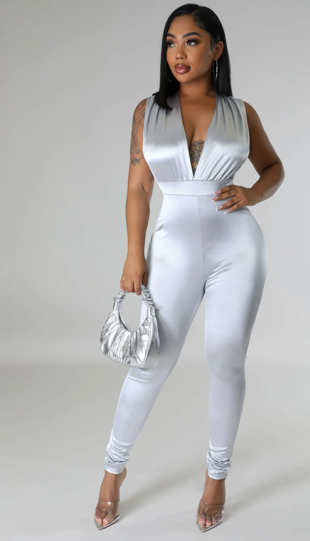 CAN'T HANDLE THIS JUMPSUIT - SILVER