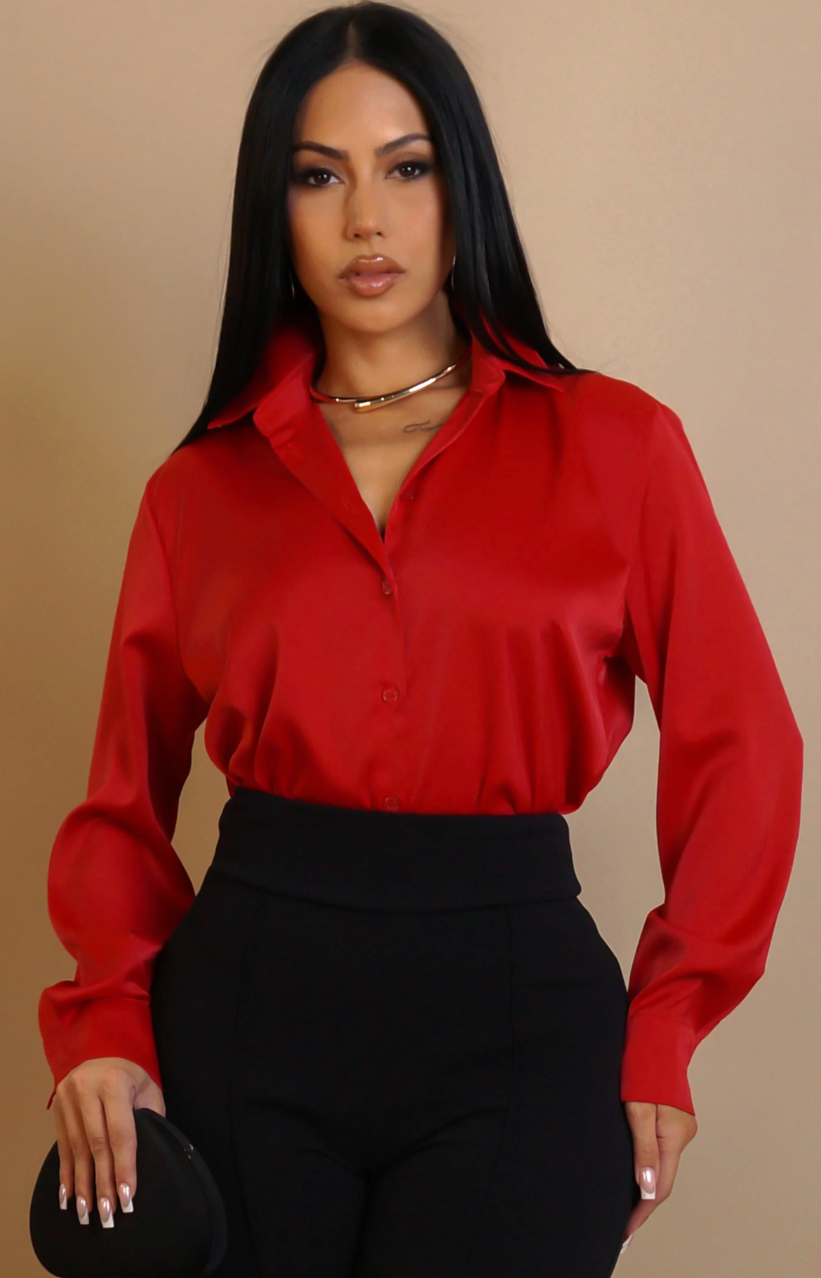 KEEP PLAYIN' BLOUSE - RED