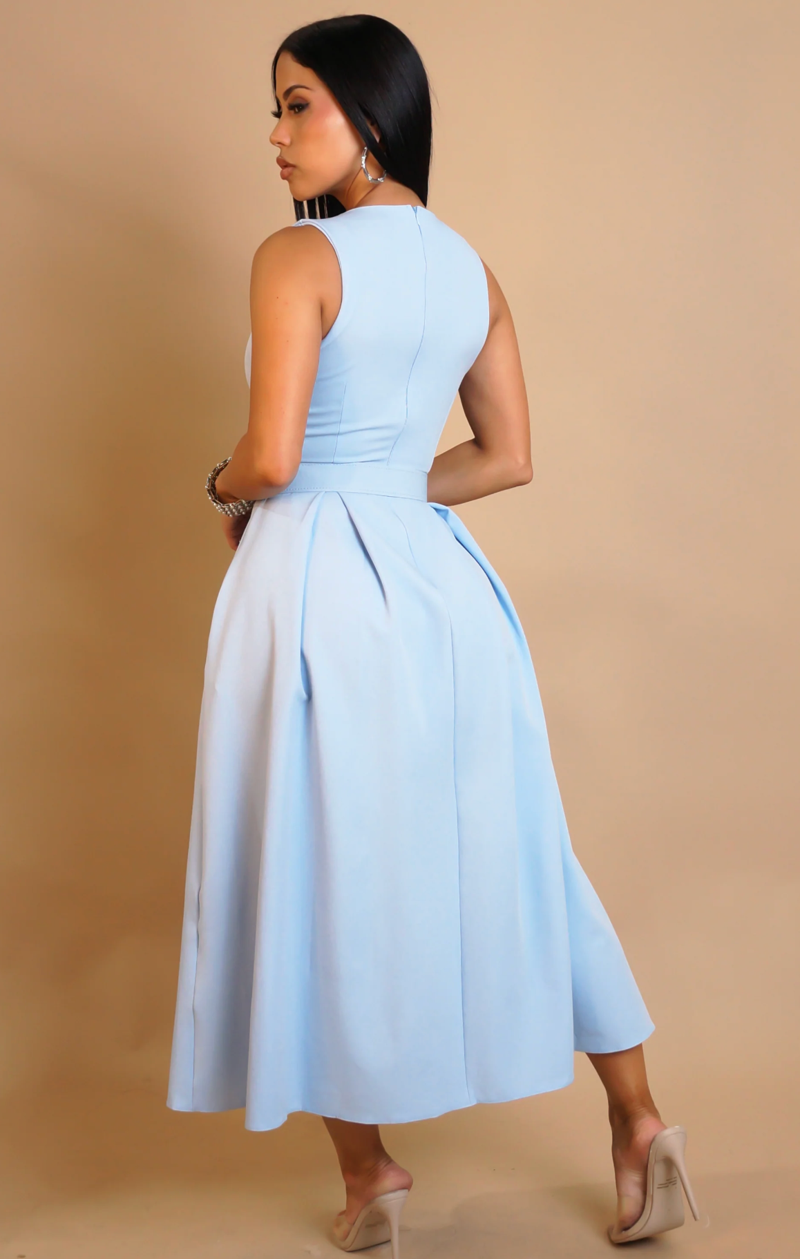 EFFORTLESS MIDI DRESS - BLUE