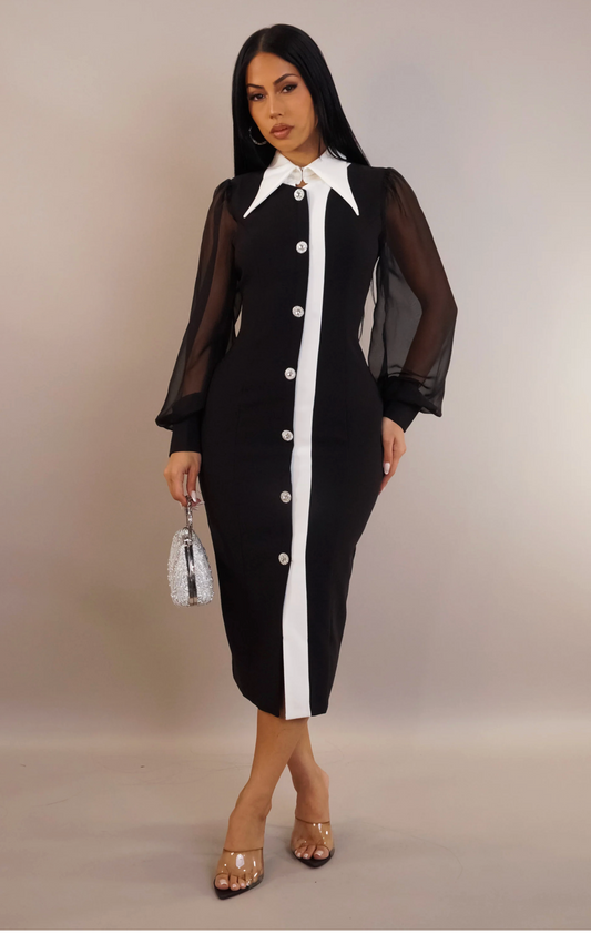 STARTING FRESH DRESS - BLACK