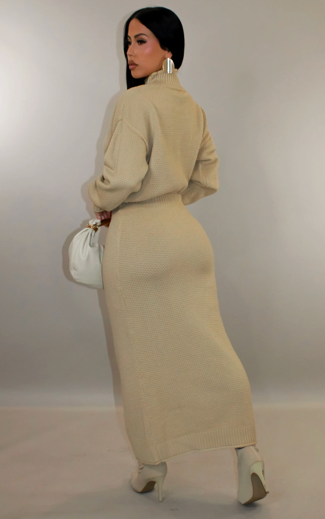 AS IF SKIRT SET - TAUPE