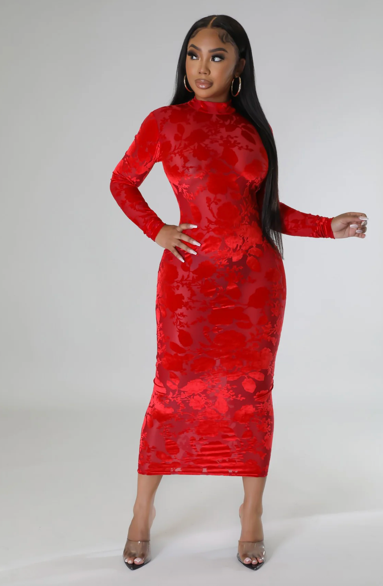 MORTICIA NIGHTS DRESS - RED
