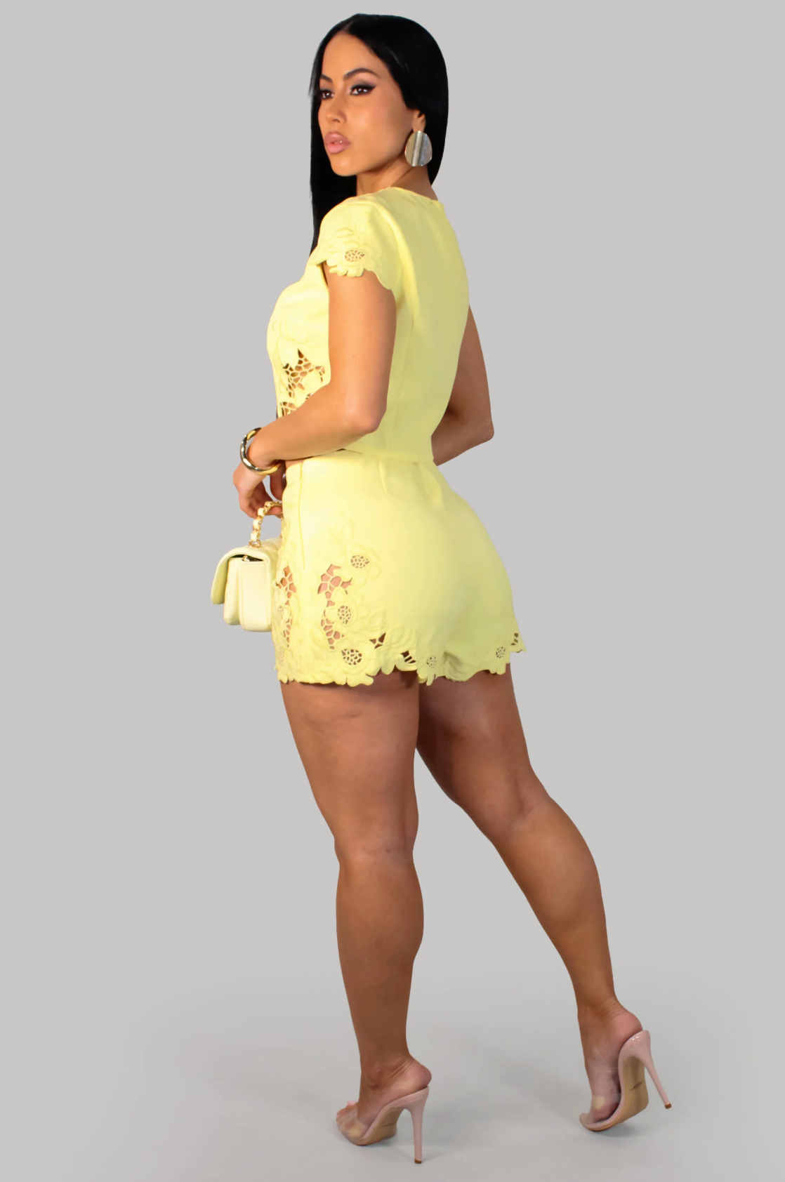 Spring Moments Short Set- Yellow