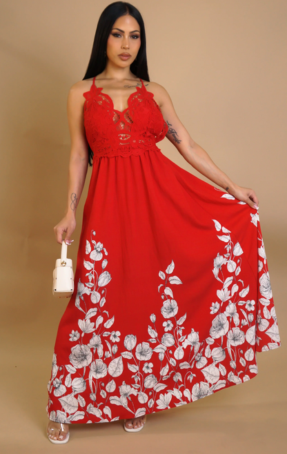 GO WITH THE FLOW RED DRESS