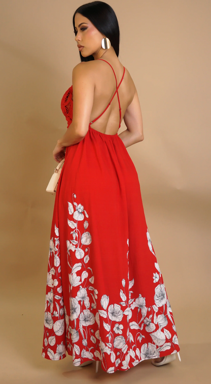 GO WITH THE FLOW RED DRESS