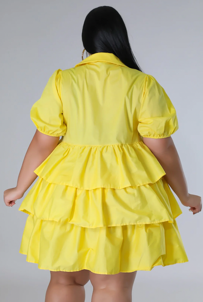 MADE FOR ME PLUS SIZE YELLOW DRESS