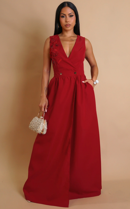 SOPHISTICATED MAXI DRESS - RED