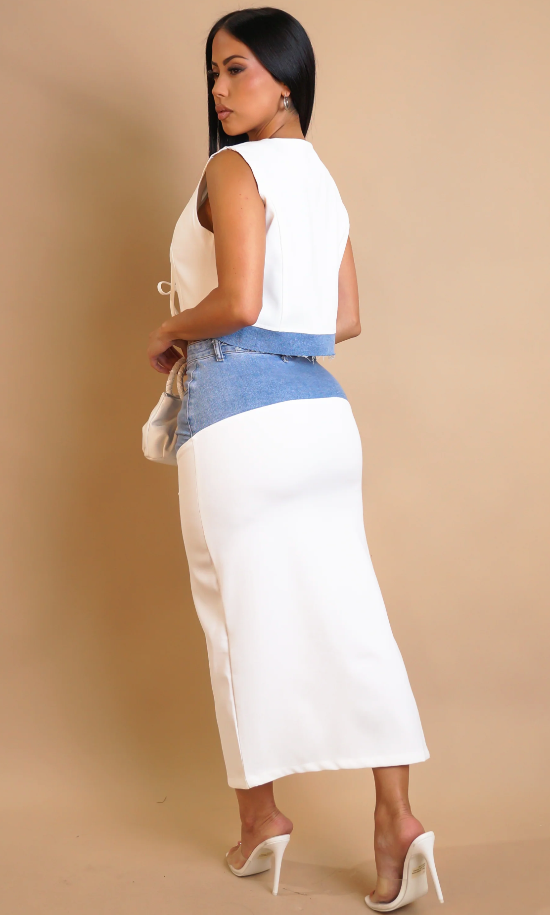 GOOD WHISPERS SKIRT SET- WHITE