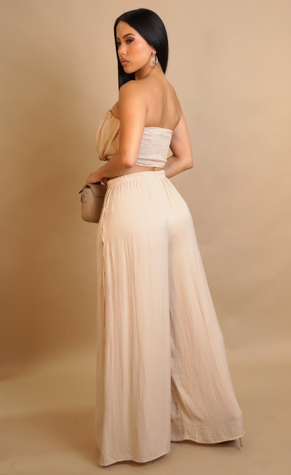 LATE NIGHT PANT SET - BEIGE