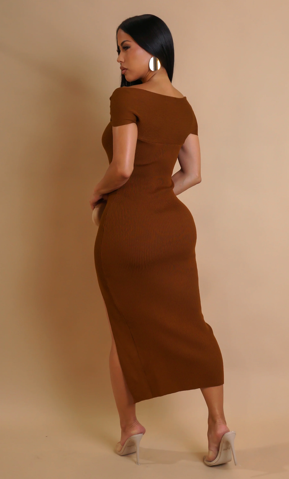 OFF DUTY MAXI DRESS- BROWN