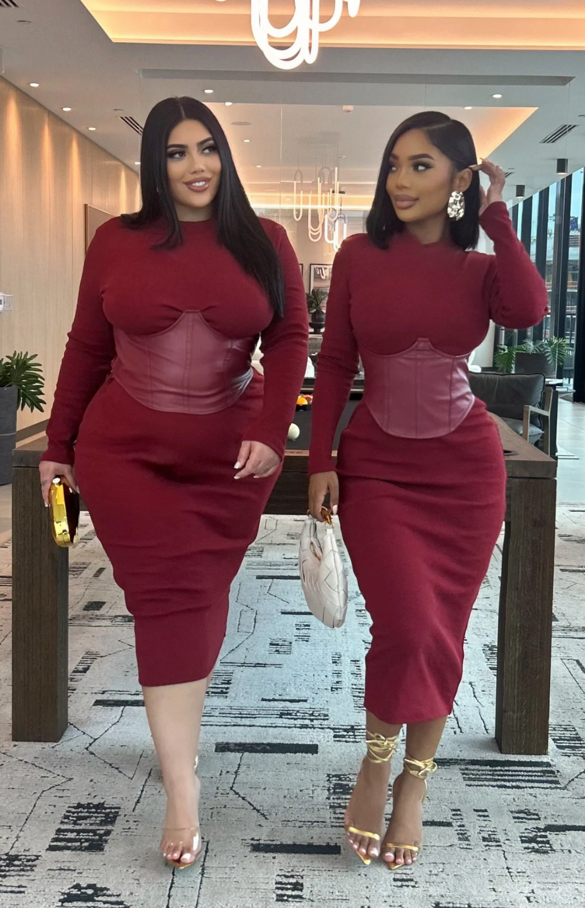 LITTLE MISS FLIRT DRESS BURGUNDY PLUS