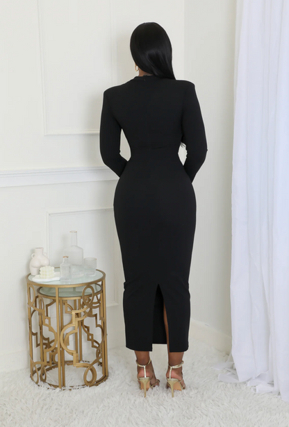 IMPORTANT FIGURE DRESS BLACK