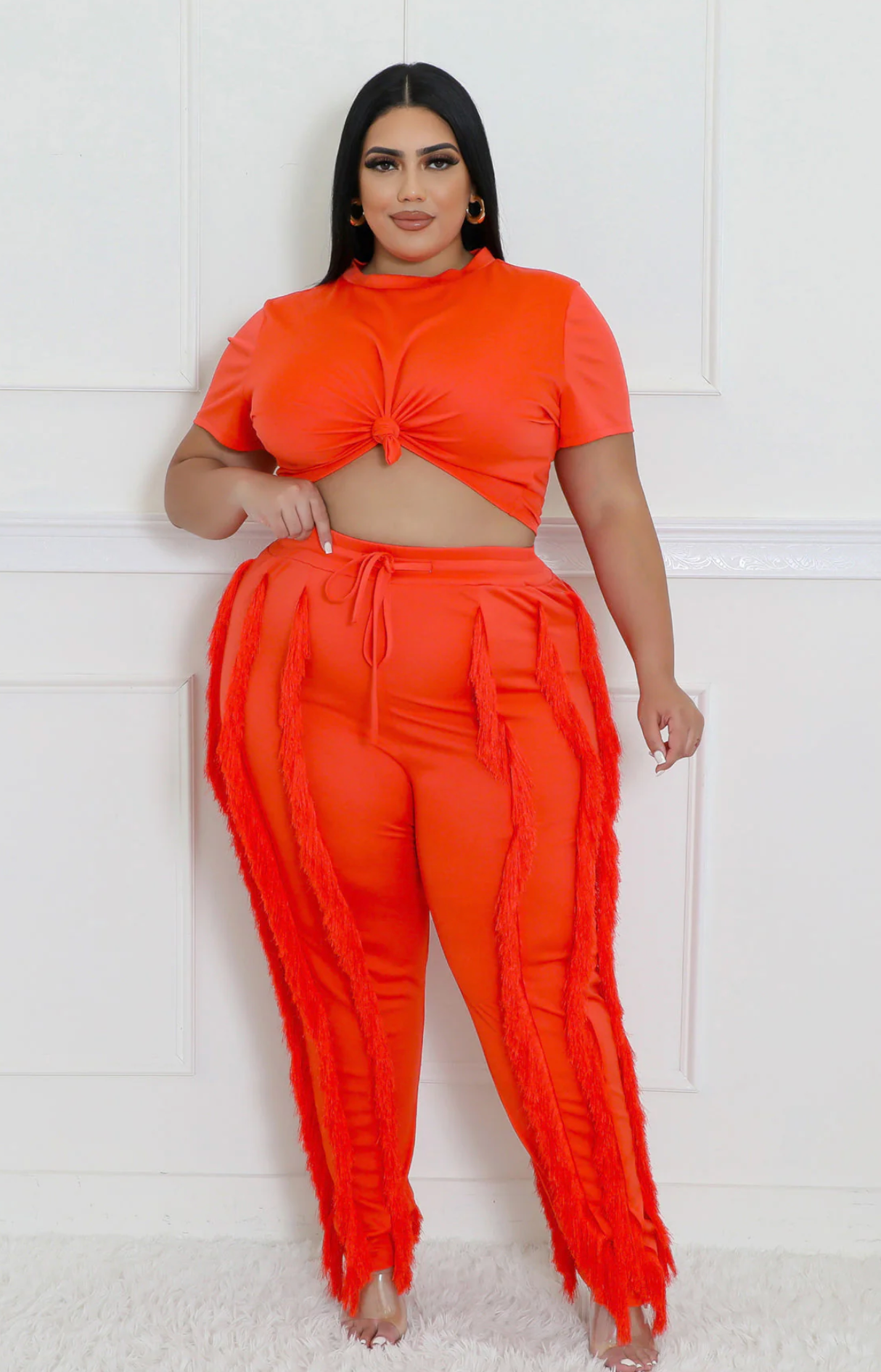 FADING INTO FRIDAY PANT SET PLUS - ORANGE