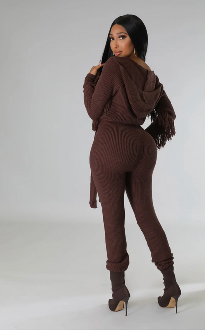 COMFY BADDIE JUMPSUITS - BROWN