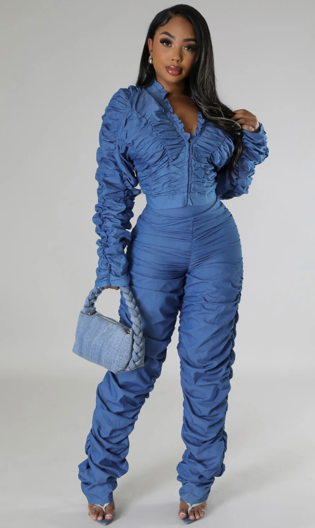 ALLURE ME PANT SET DENIM