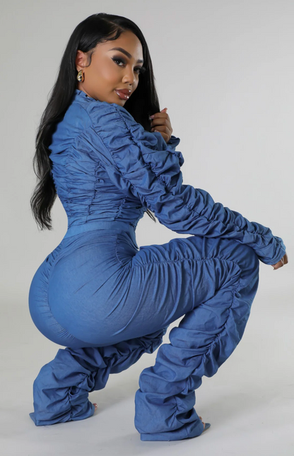 ALLURE ME PANT SET DENIM