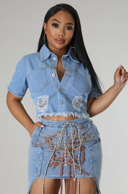 FACTS OF LIFE SKIRT (SKIRT ONLY) DENIM