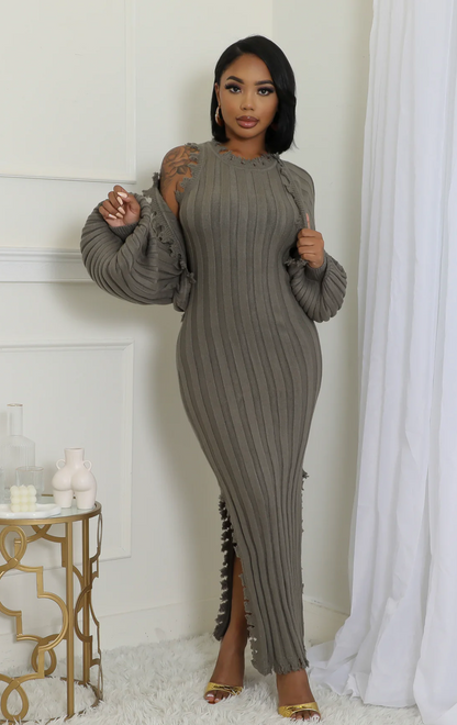 MODERN MOTION DRESS SET - OLIVE