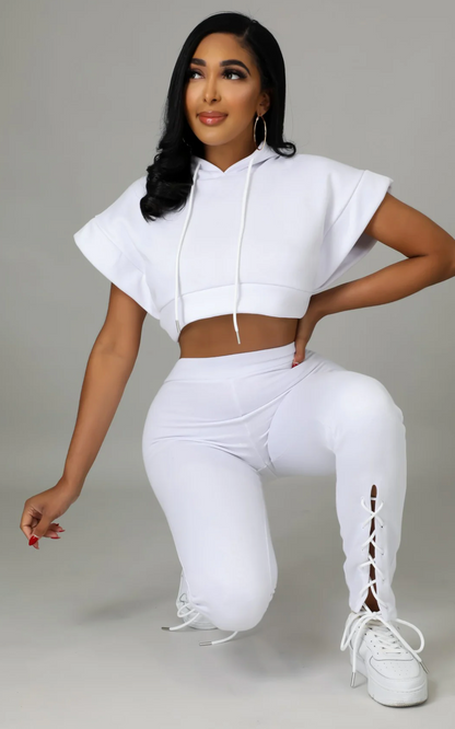 CHASITY PANT SET - WHITE