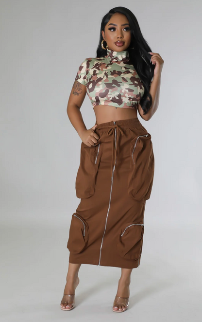 SADIE BABY SKIRT - BROWN