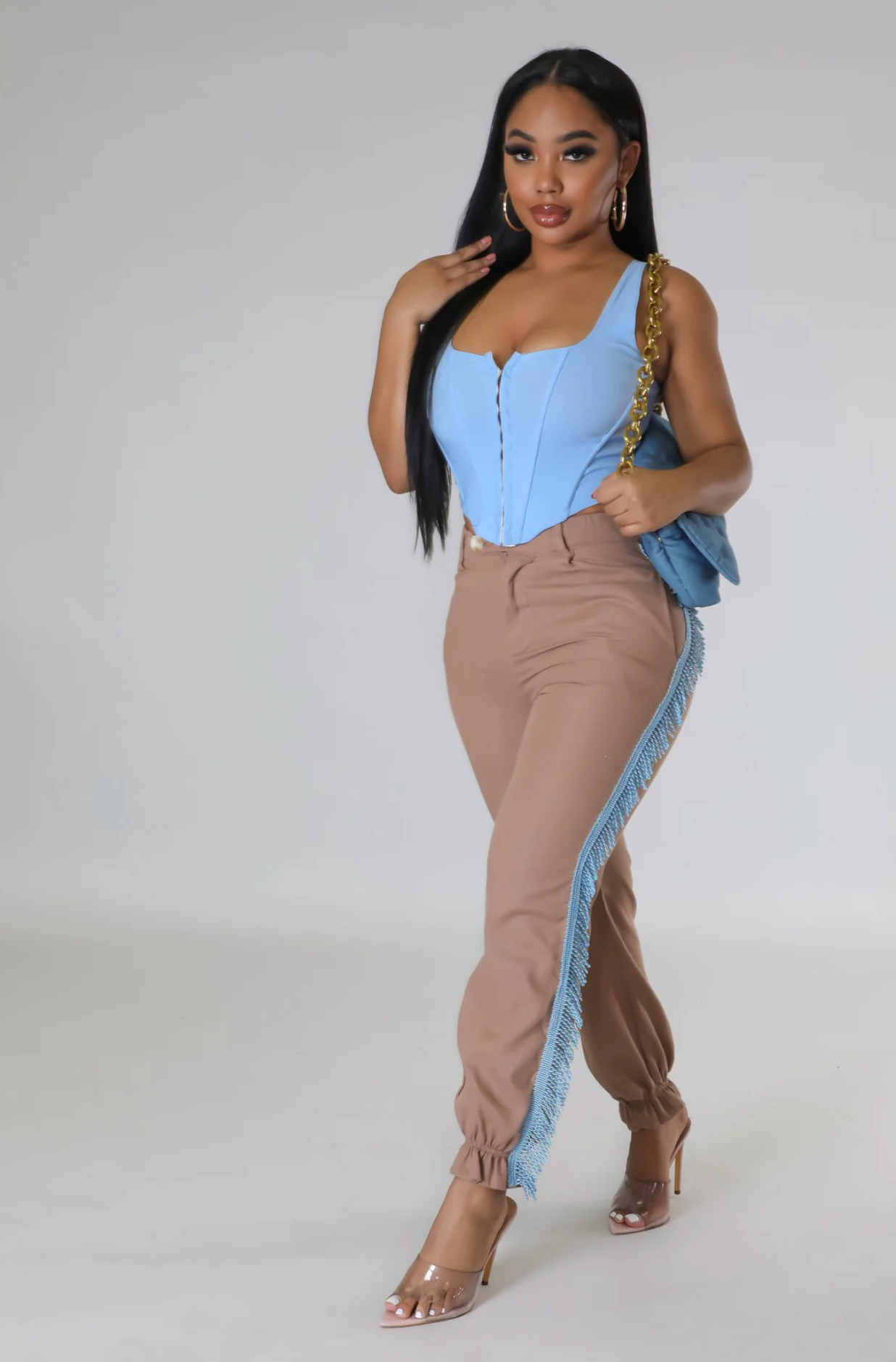 INARA BABE LINEN PANTS - KHAKI