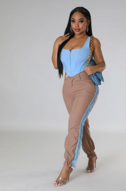 INARA BABE LINEN PANTS - KHAKI