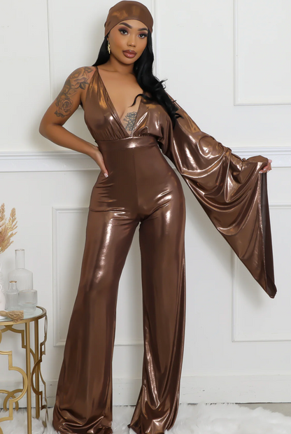 GERALDINE JUMPSUIT - GOLD BRONZE