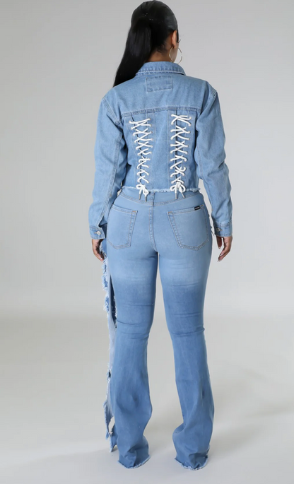 CARE FREE BABE JACKET - DENIM