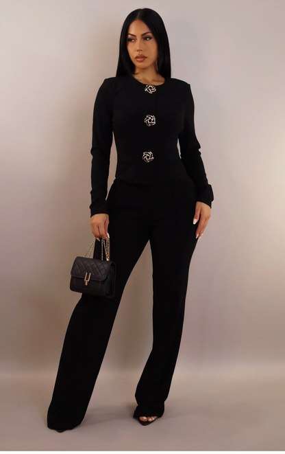 MY AURA PANT SET - BLACK