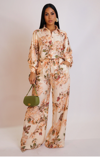 IN THE FIELD PANT SET -  PEACH