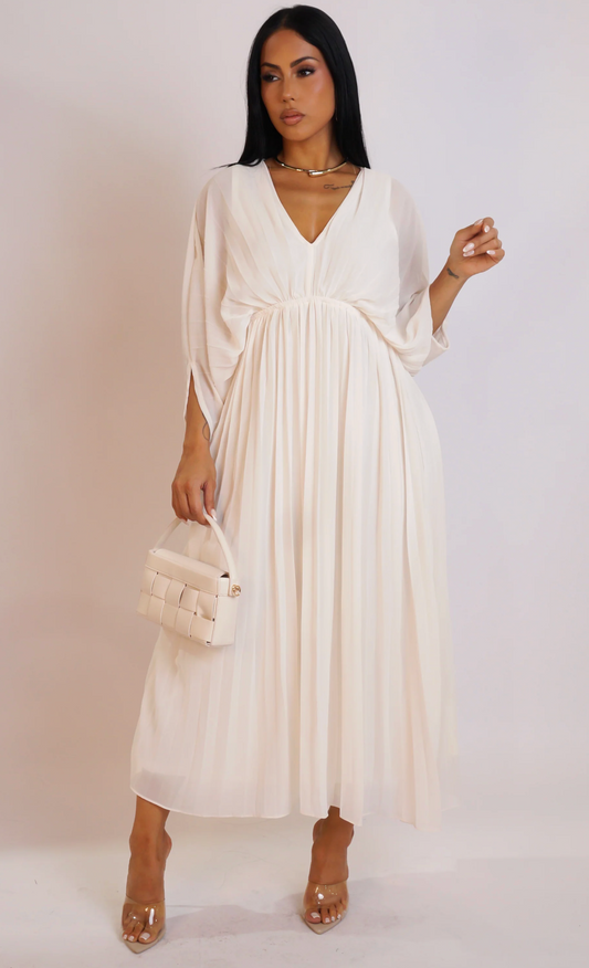 PICTURE PERFECT MIDI DRESS - WHITE