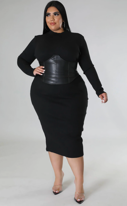 LITTLE MISS FLIRT DRESS PLUS - BLACK