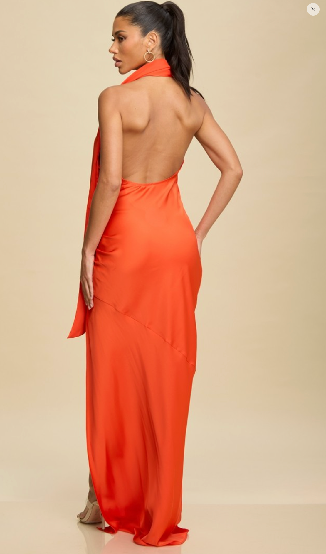 SATIN DRAPE ONE/s DRESS - CORAL