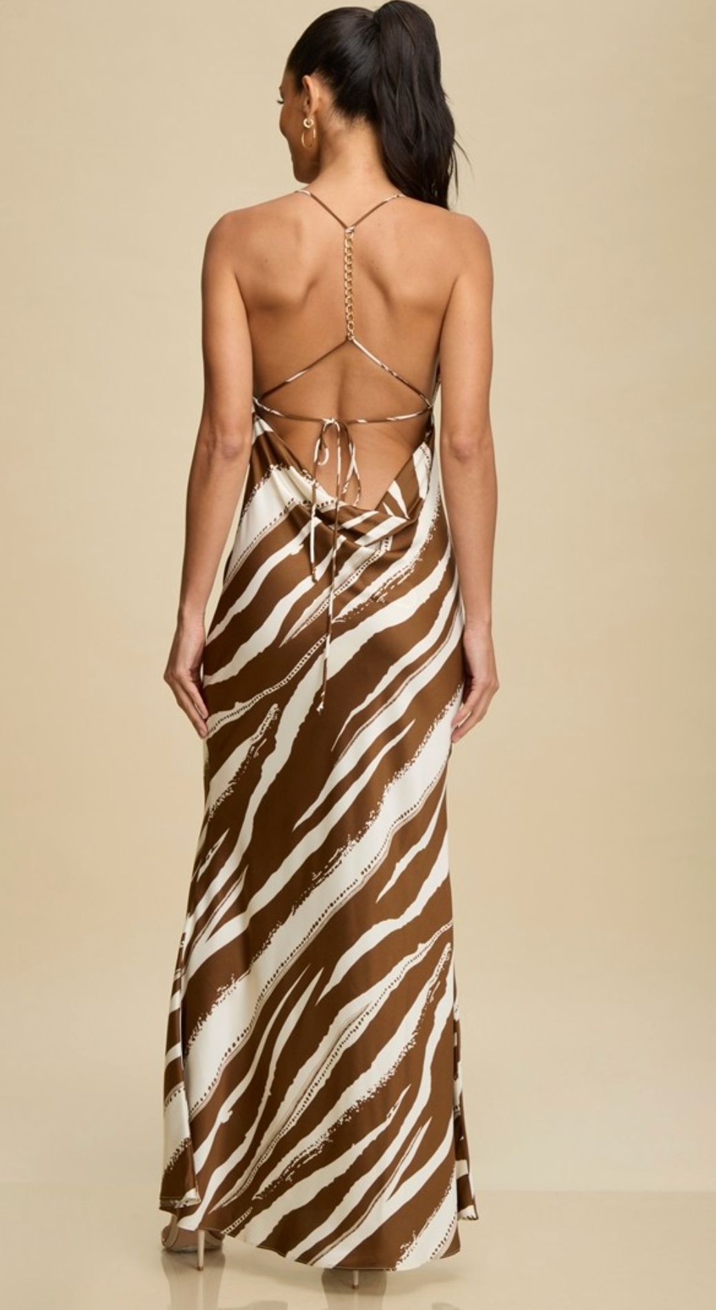 DOTTED STRIPE SLIP DRESS