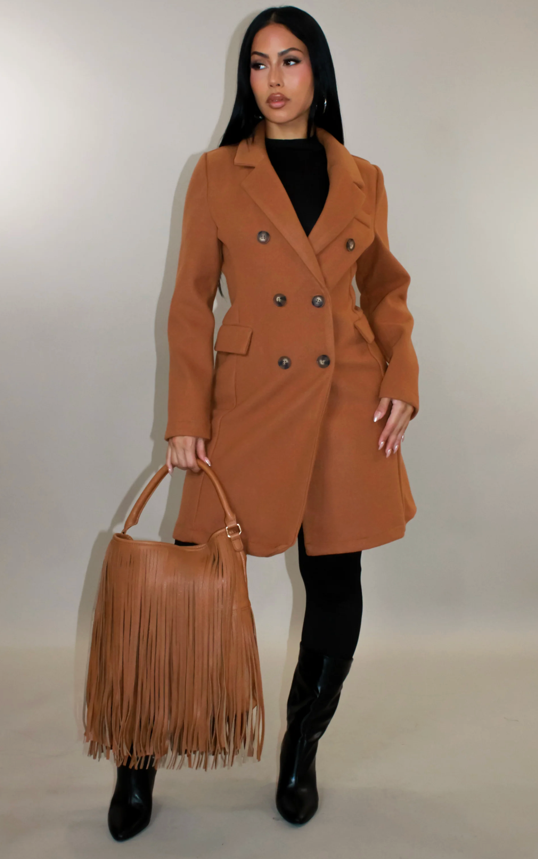 SEEING WHERE THE NIGHT GOES COAT - CAMEL