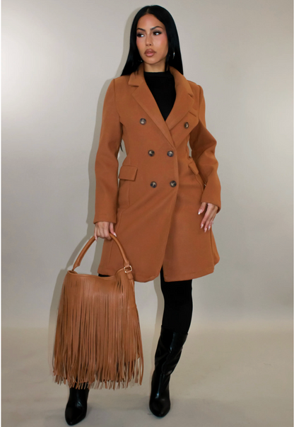 SEEING WHERE THE NIGHT GOES COAT - CAMEL