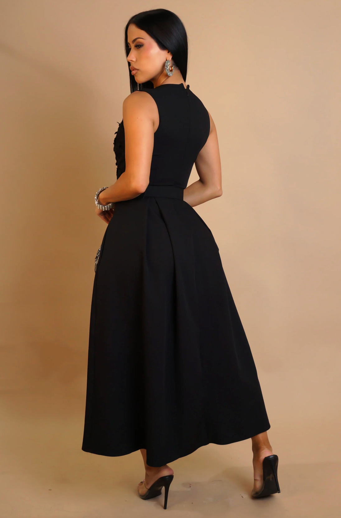 KEEP IT POLISHED MIDI DRESS - BLACK