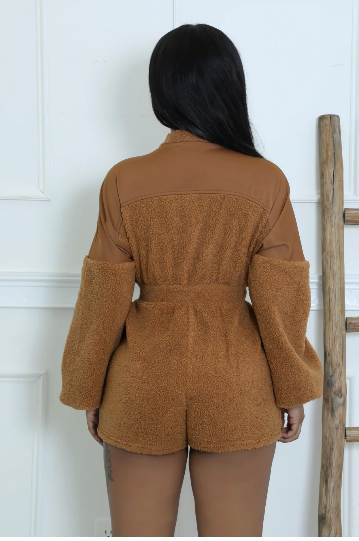 HINT OF FALL ROMPER - CARMEL