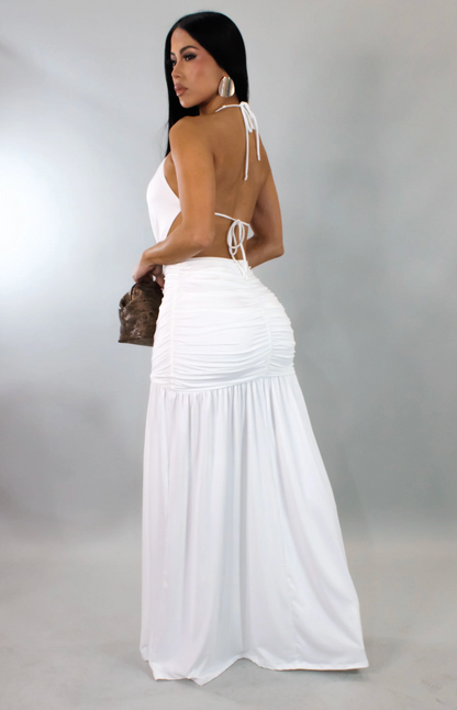 Radiant Edge Maxi Dress - White