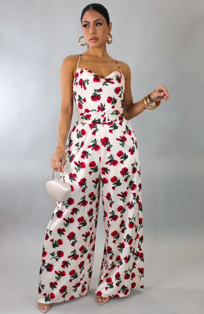 Roses Jumpsuit - Beige