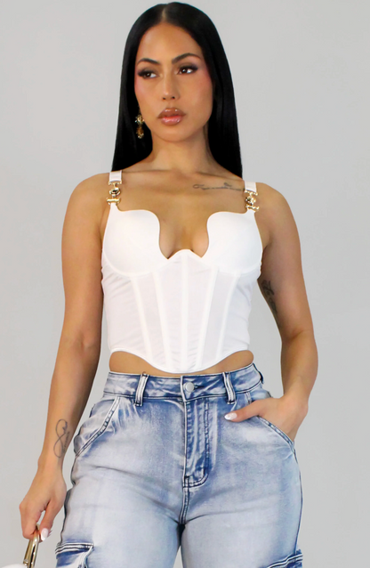 Cold On Me Corset - White