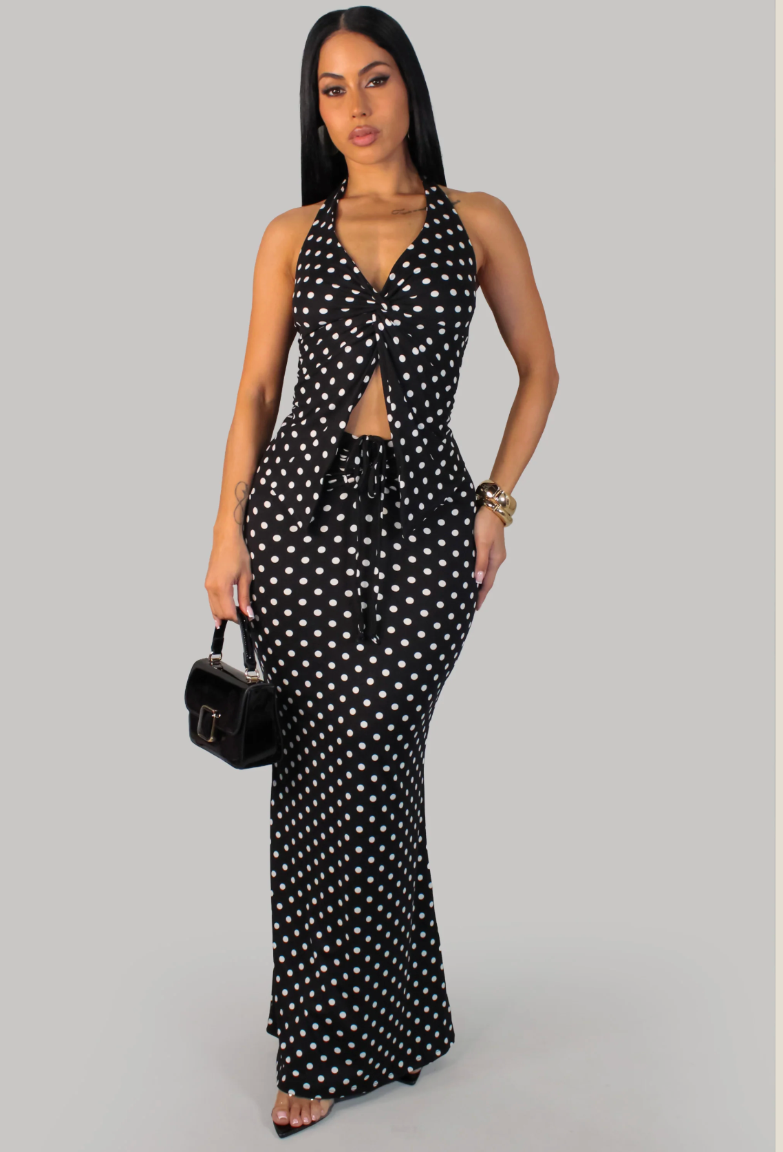Fade Into Friday Skirt Set - Black
