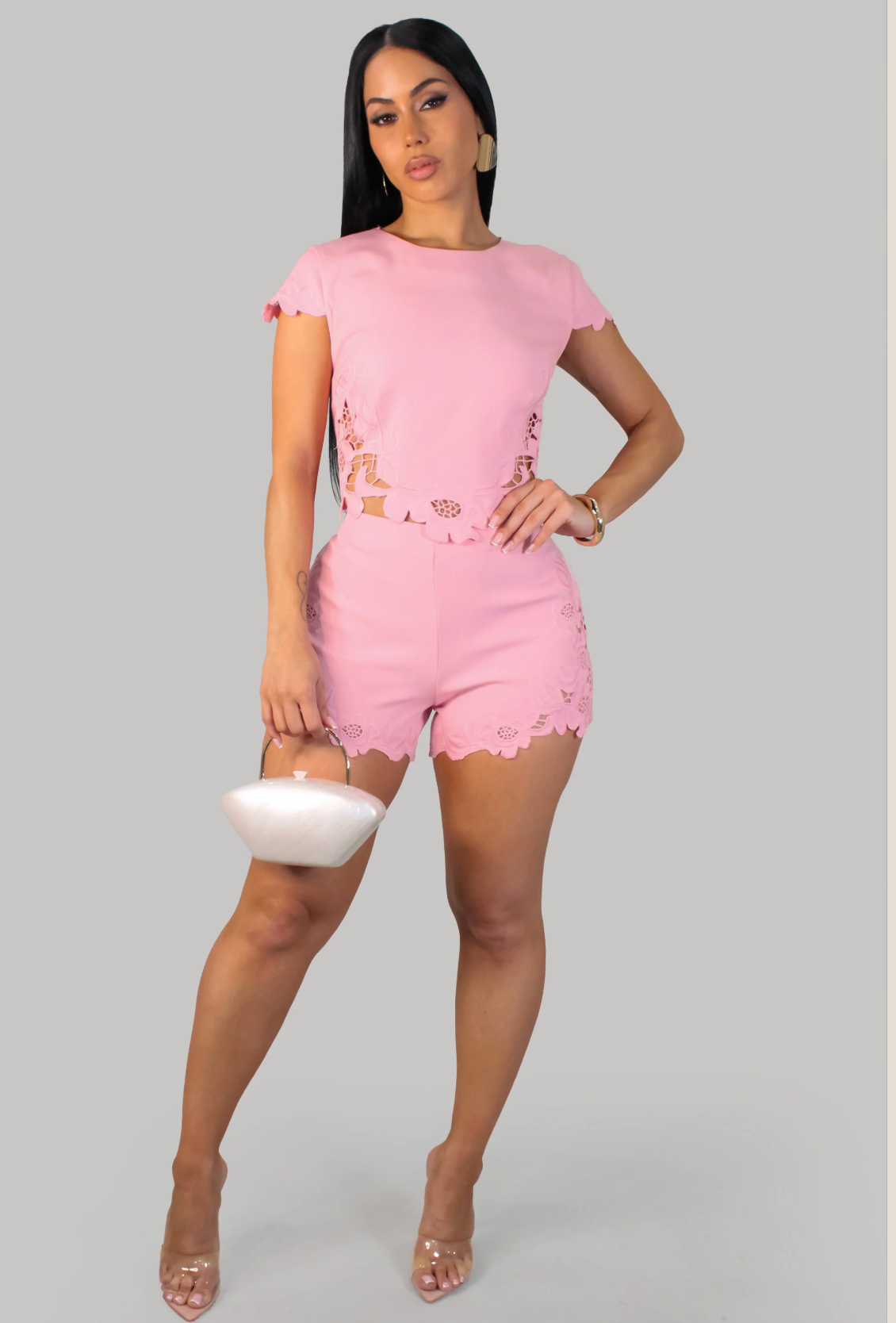 Spring Moments Short Set- Pink