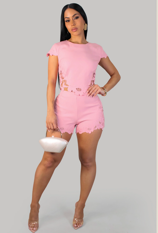 Spring Moments Short Set- Pink