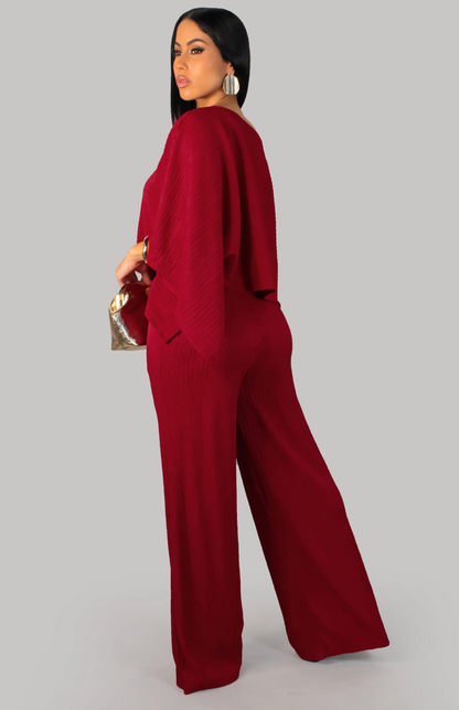 Tender Horizon Pant Set - Burgundy