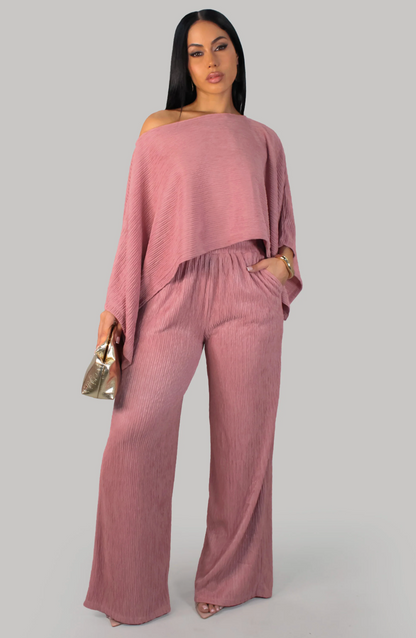 Tender Horizon Pant Set - Mauve